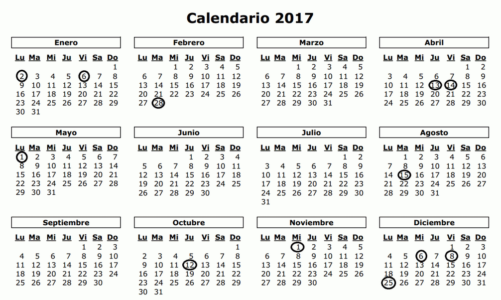 calendario laboral
