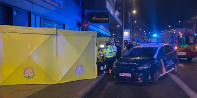 Местопрестъплението, на улица Браво Мурильо в Мадрид, след пристигането на Самур и полицията.