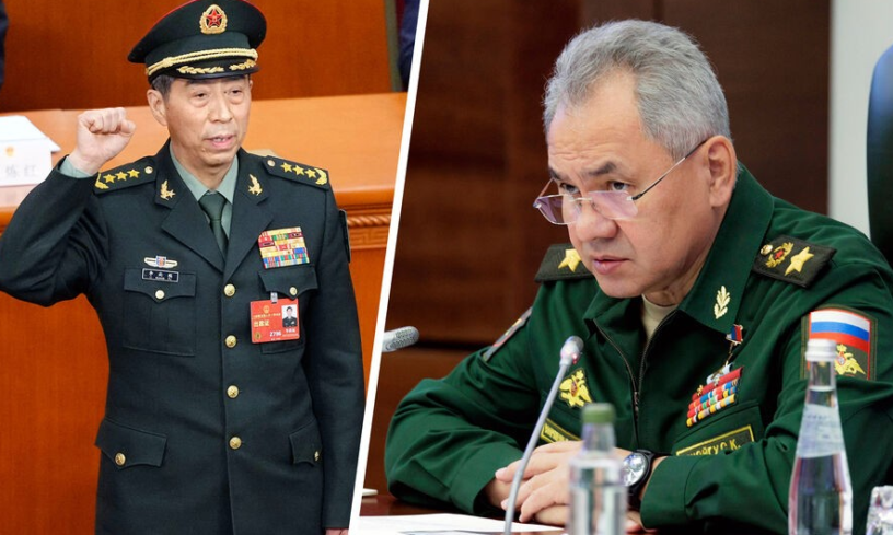 Министрите на отбраната на Русия и Китай Сергей Шойгу и Ли Шанфу