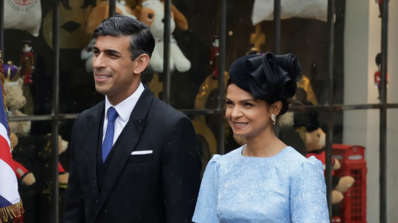 Британският министър-председател Риши Сунак и съпругата му Акшата Мурти