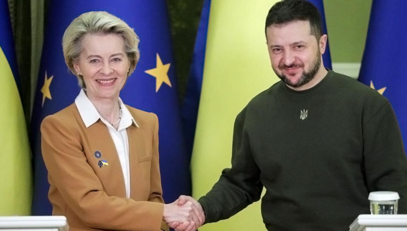 Украинският президент Володимир Зеленски и председателят на Европейската комисия Урсула фон дер Лайен